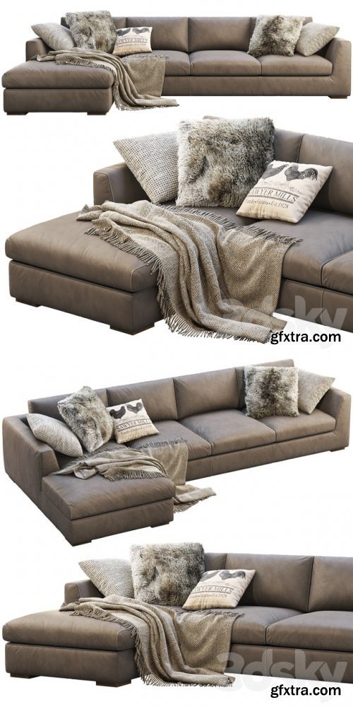 RH Modena Taper Arm Chaise Sectional Sofa