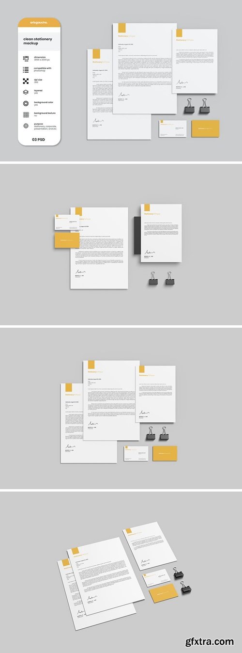 Clean Stationery - Mockup BB3LNT4