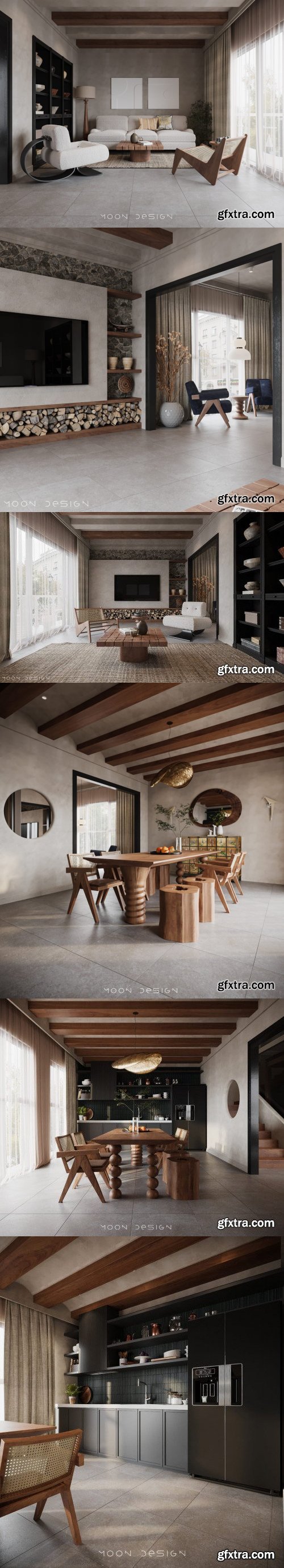 Interior Living Room - Kitchen By Nguyen Ha