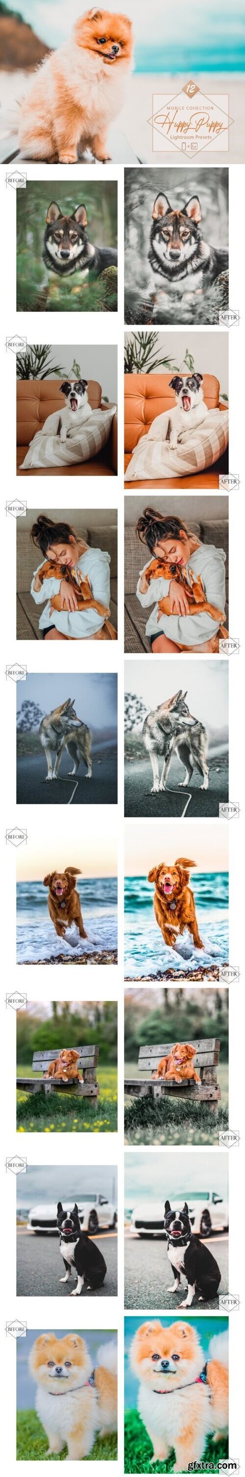 12 Mobile Lightroom Presets,Huppy Puppy