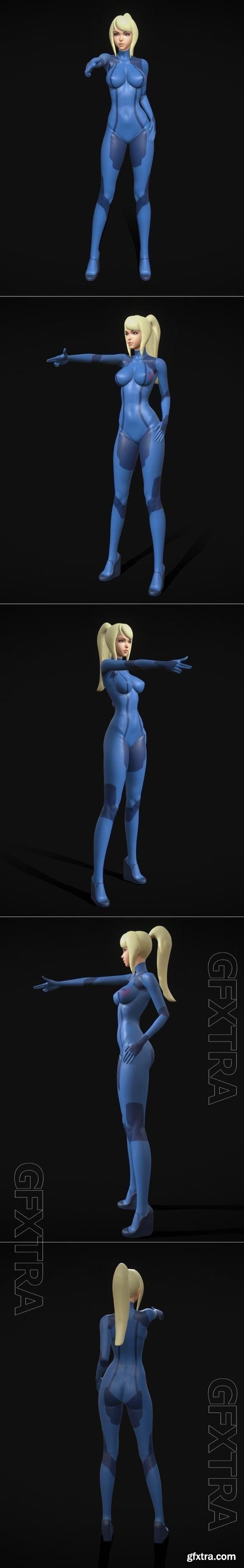 Zero Suit Samus Fan art Alt Pose 3D Print