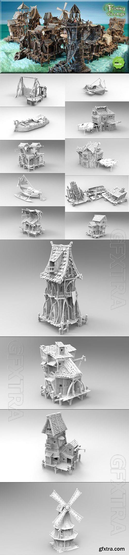 Fishing Village 3D Print