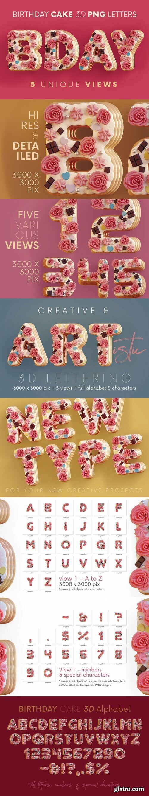 CreativeMarket - Birthday Cake - 3D Lettering 7533911