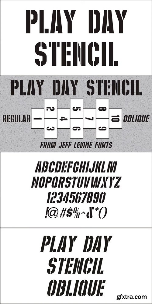 Play Day Stencil JNL Font Family