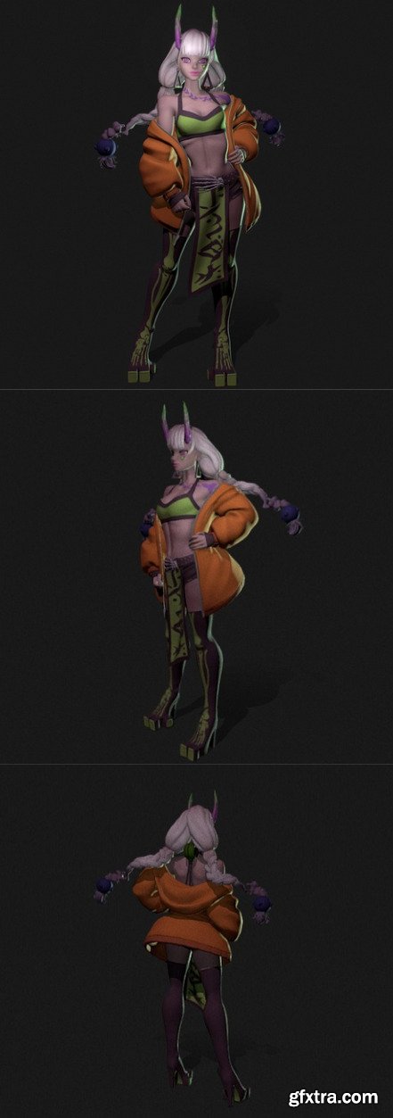 Oni girl 3d model