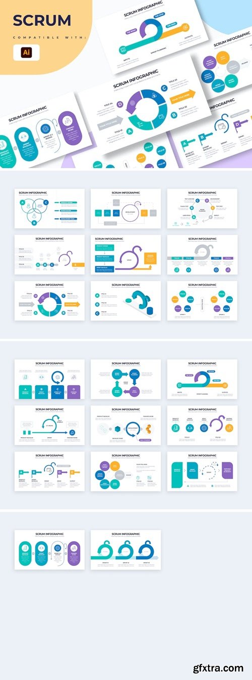 Business Scrum Illustrator Infographics XN5C5HF