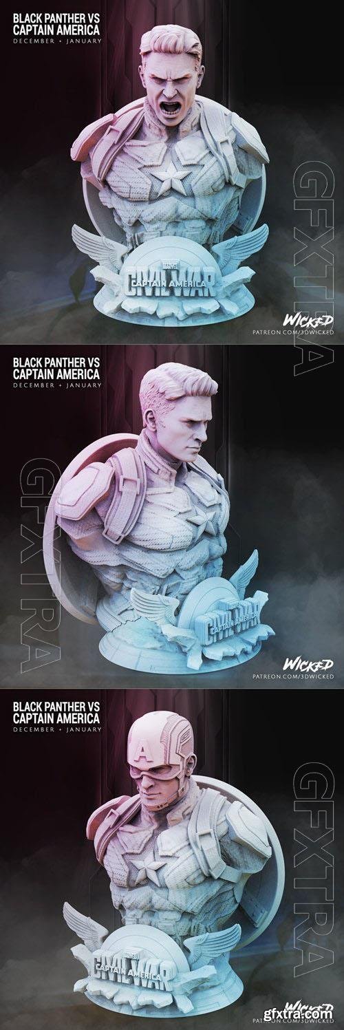 Wicked Captain America Bust 3D Print