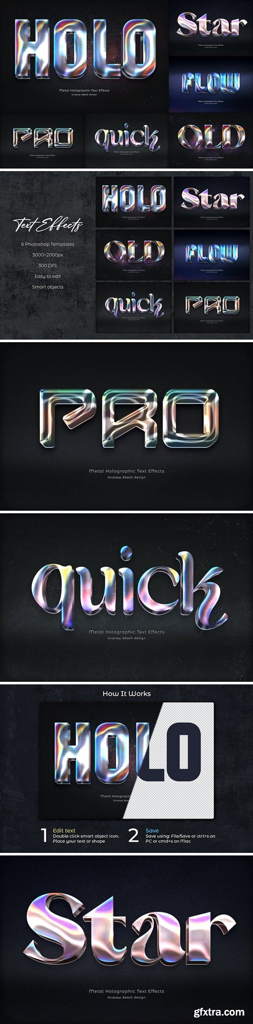 Metal Holographic Text Effects EC7KB92