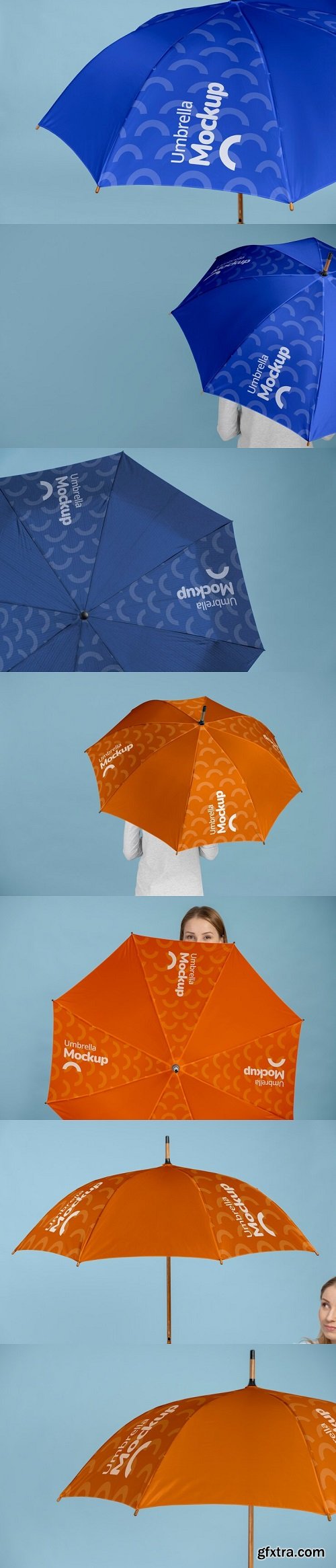 Umbrella mock-up with textile fabric