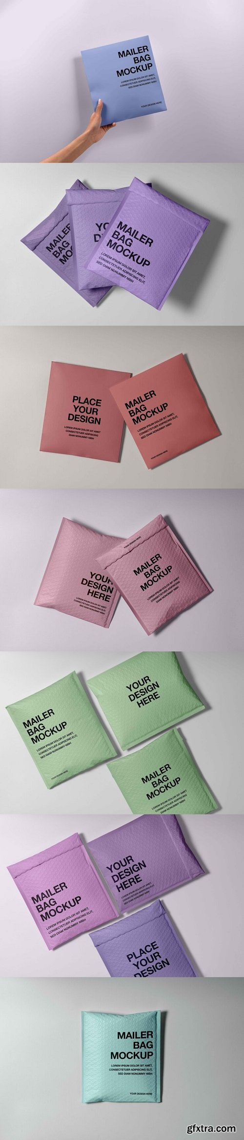 Mailer bag mockup design