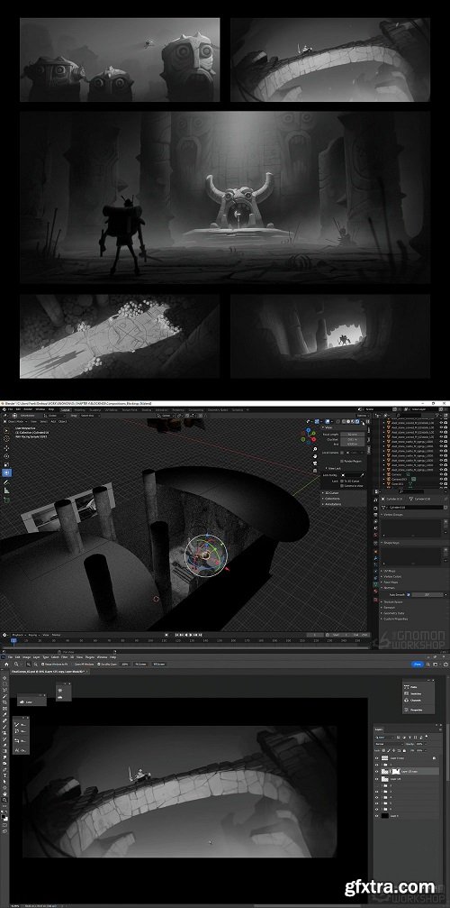 The Gnomon Workshop - Creating Cinematic Compositions for Production - Visual Development Workflow Using Blender & Photoshop