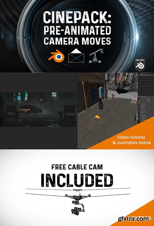 Blender Market - Cinepack: Pre-Animated Camera Moves