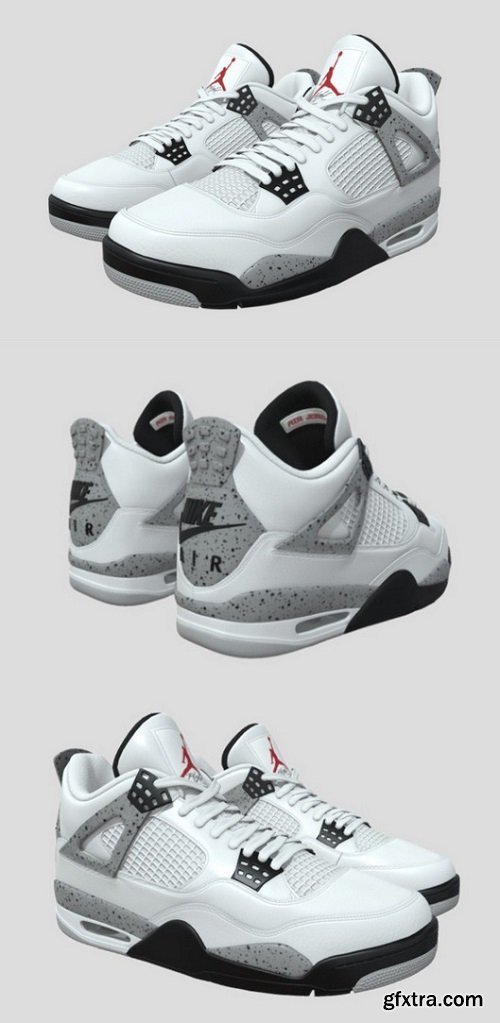 Air Jordan 4 Retro Cement 3D Model