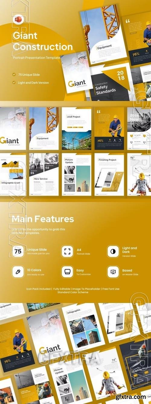 Giant Construction Portrait PowerPoint Template WNS4X5L