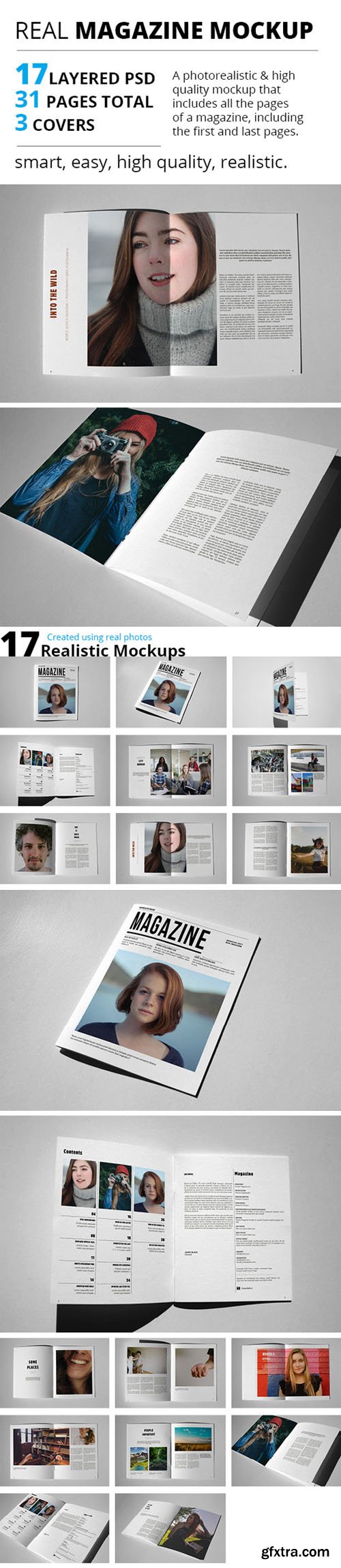 17 Photorealistic Magazines PSD Mockups Scenes Templates