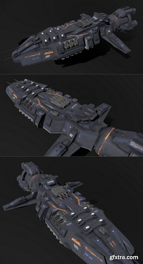Scifi Destroyer Firewing 3D Model