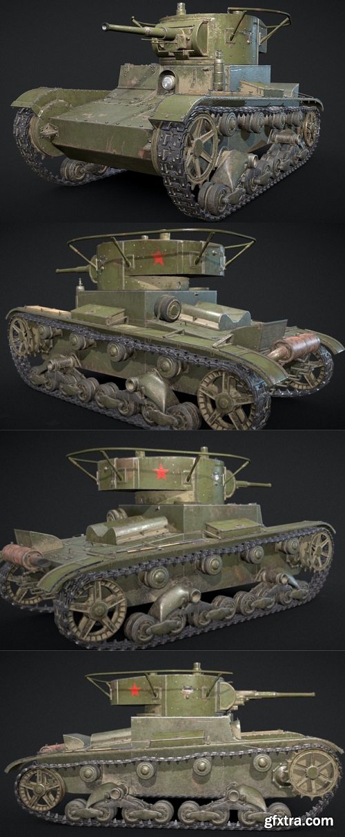 Soviet tank T26 3D Model