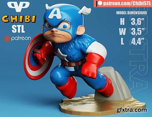 Captain America Chibi 3D Print