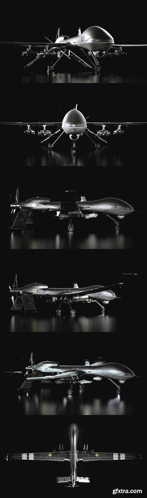 The General Atomics MQ-1 UAF SEAGULL 3D Model