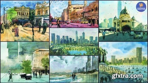 Simple Watercolor Streetscapes and Urban Landscapes