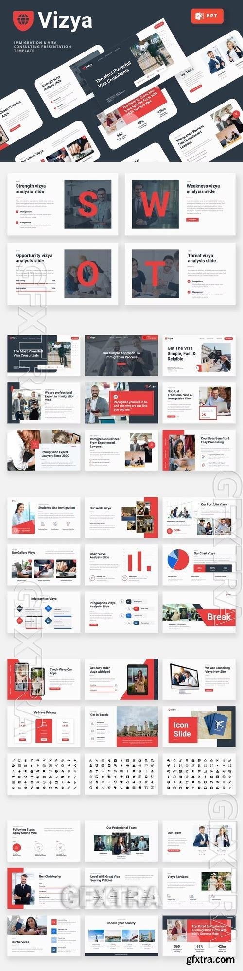 Vizya - Immigration Powerpoint Template QCQ68BV