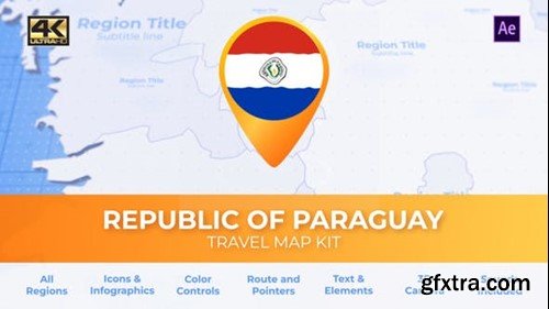 Videohive Paraguay Map - Republic of Paraguay Travel Map 39338453