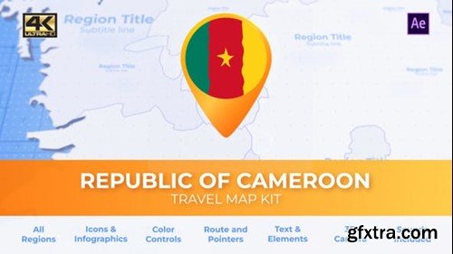 Videohive Cameroon Map - Republic of Cameroon Travel Map 39337845