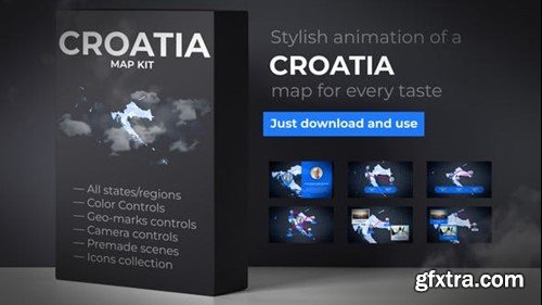 Videohive Croatia  Map - Republic of Croatia Map Kit 39340843