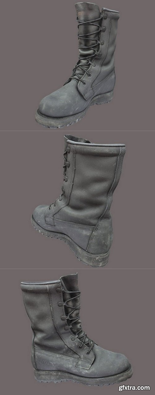 Military boot low poly 3D Model