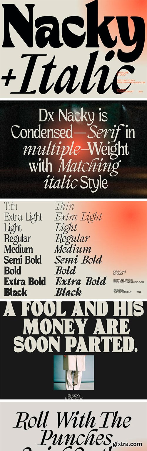 Dx Nacky - Condensed Serif Family