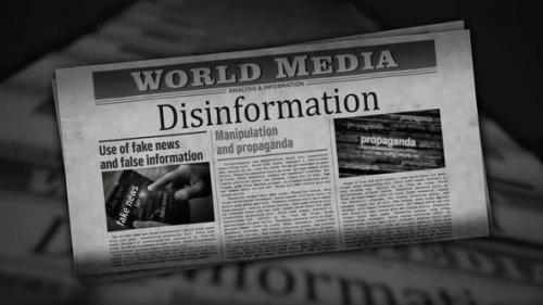 Videohive - Disinformation, manipulation and propaganda retro newspaper printing - 39596525 - 39596525
