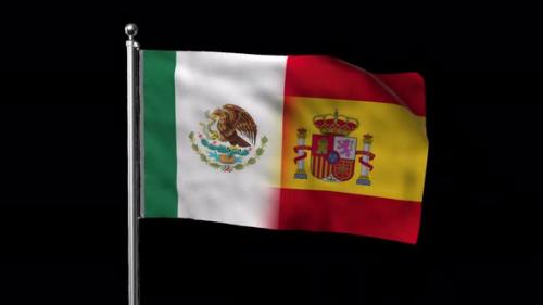 Videohive - Flag of Mexico and Spain with Alpha Channel - 39596757 - 39596757