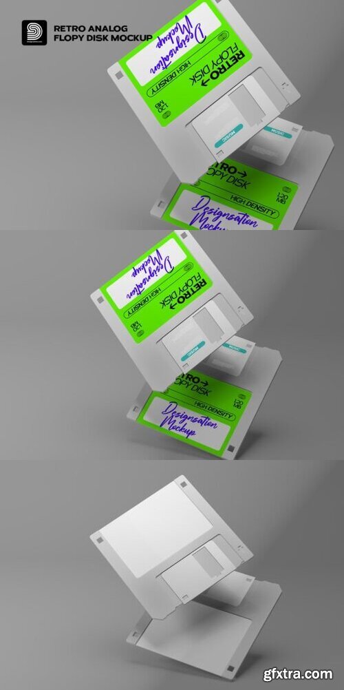 Analog Floppy Disk 3D Mockup