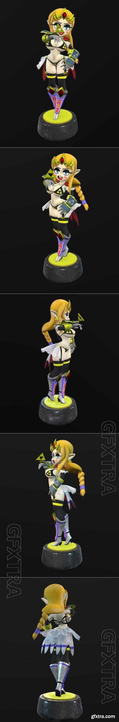 Stylized Amiibo Princess Zelda 3D Print