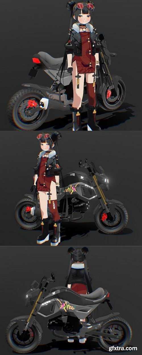 Grom Biker Chick 3D Model