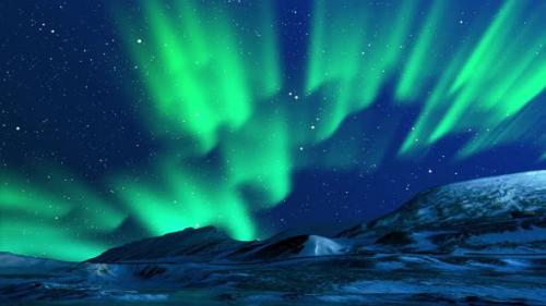 Videohive - Northern Lights or Aurora Borealis fantastic motion landscape background. - 39602630 - 39602630