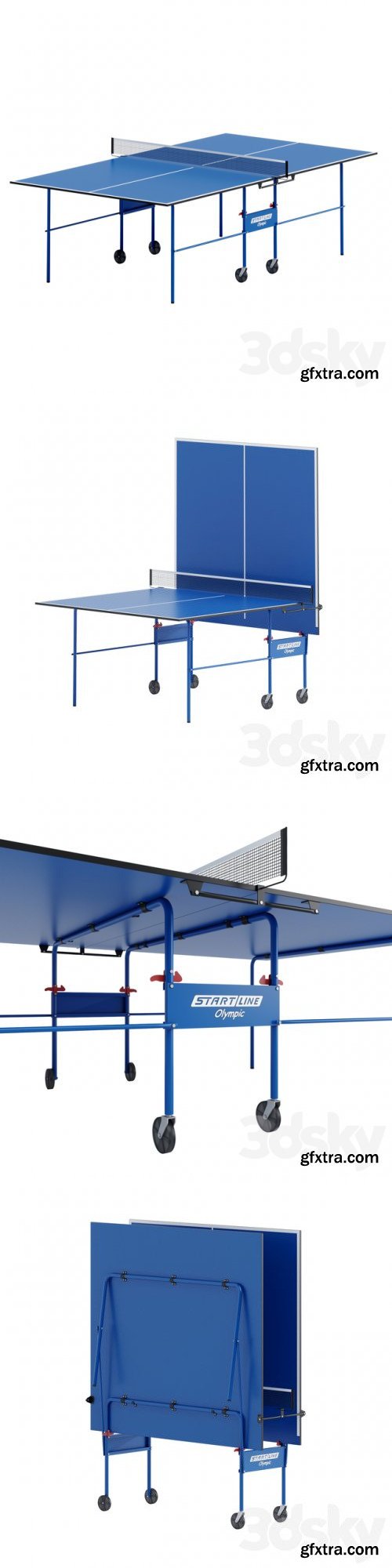 Table Tennis Start Line Olympic in three positions