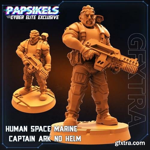 Human Space Marine Captain ARK (no helm) 3D Print