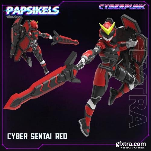 Cyber Sentai Red 3D Print