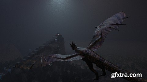 The Complete 3D Cinematic City Of Dragon For Metaverse & Nft