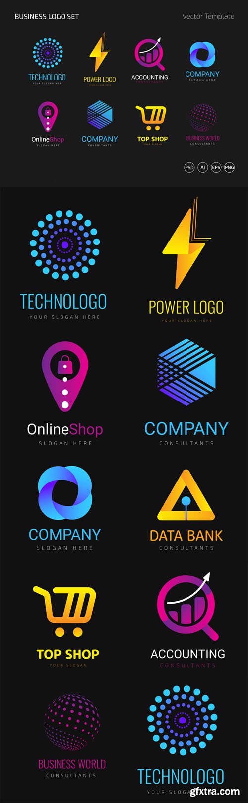 9 Business Logo Vector Templates Collection