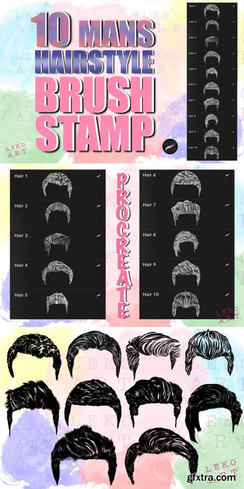 Man Hairstyle Brush Stamp Procreate