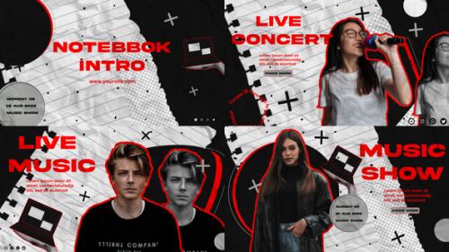 Videohive - Notebook Paper Style Live Music Concert Intro - 39620603 - 39620603