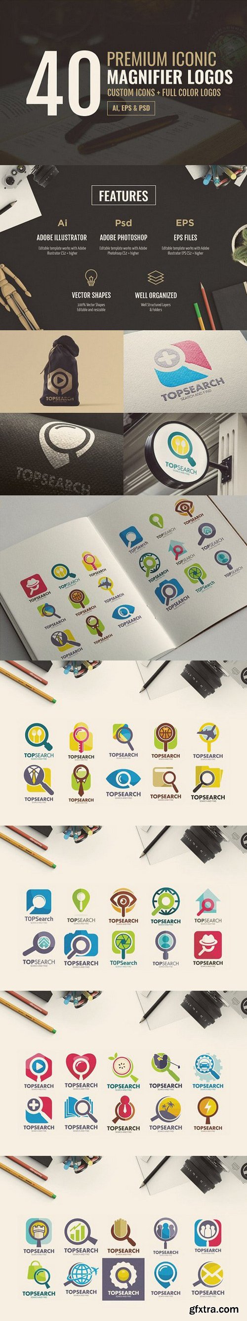 40 Premium Search Logo Set