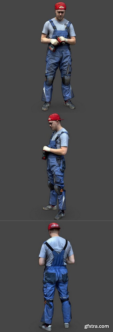 Stylized Car Mechanic Character 3D Model