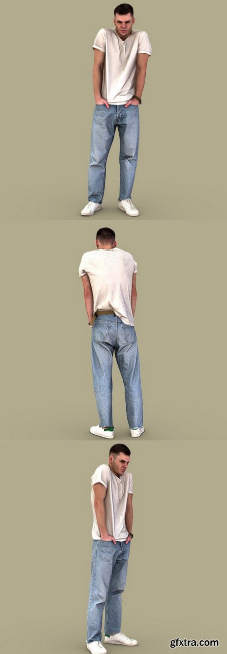 Casual guy standing 3d model