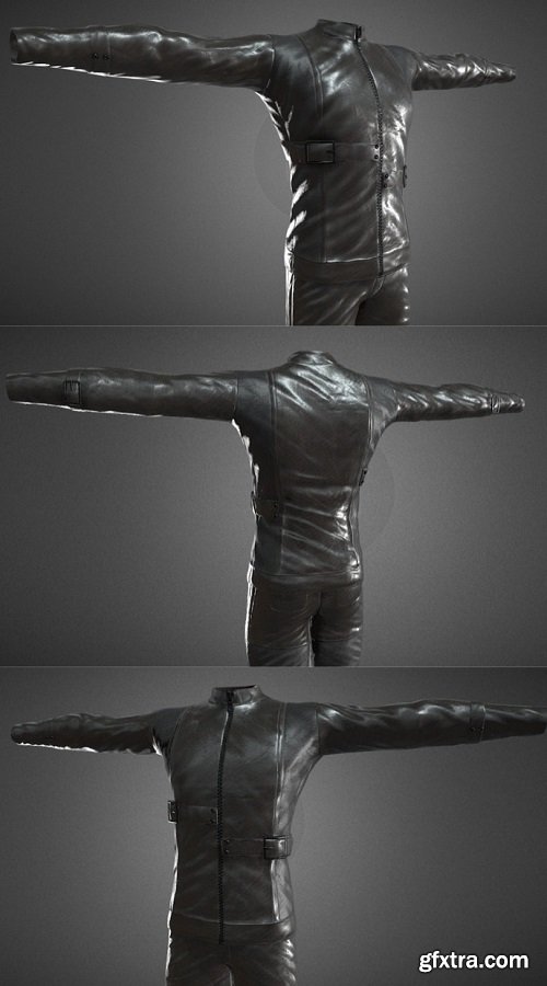 Male Biker Outfit 3D Model