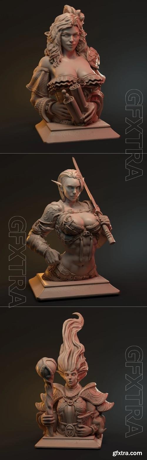 Sisters of the Dawn - Mortsana, Hanza, Selestia bust 3D Print