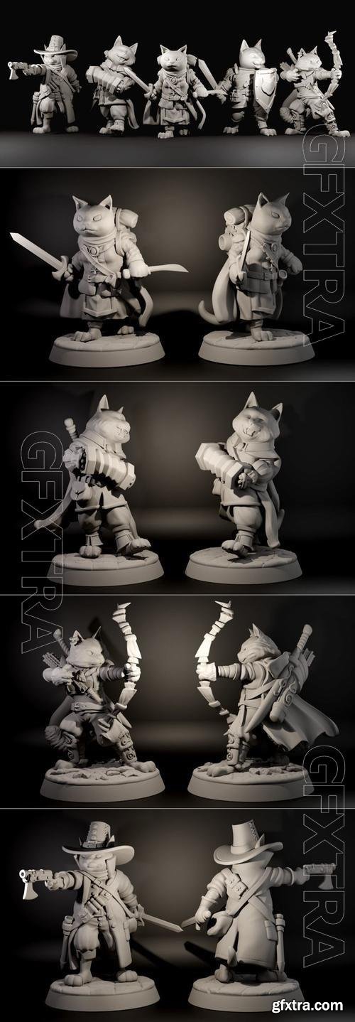 Fantasy Cats RPG Party - The Scruffy Clowder 3D Print