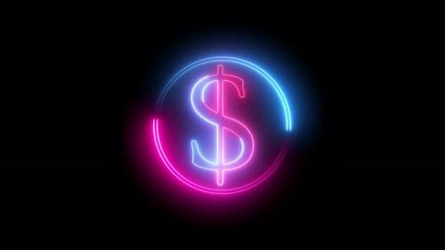 Videohive - Pink and blue color glowing circle with dollar symbol . Vd 1104 - 39606142 - 39606142